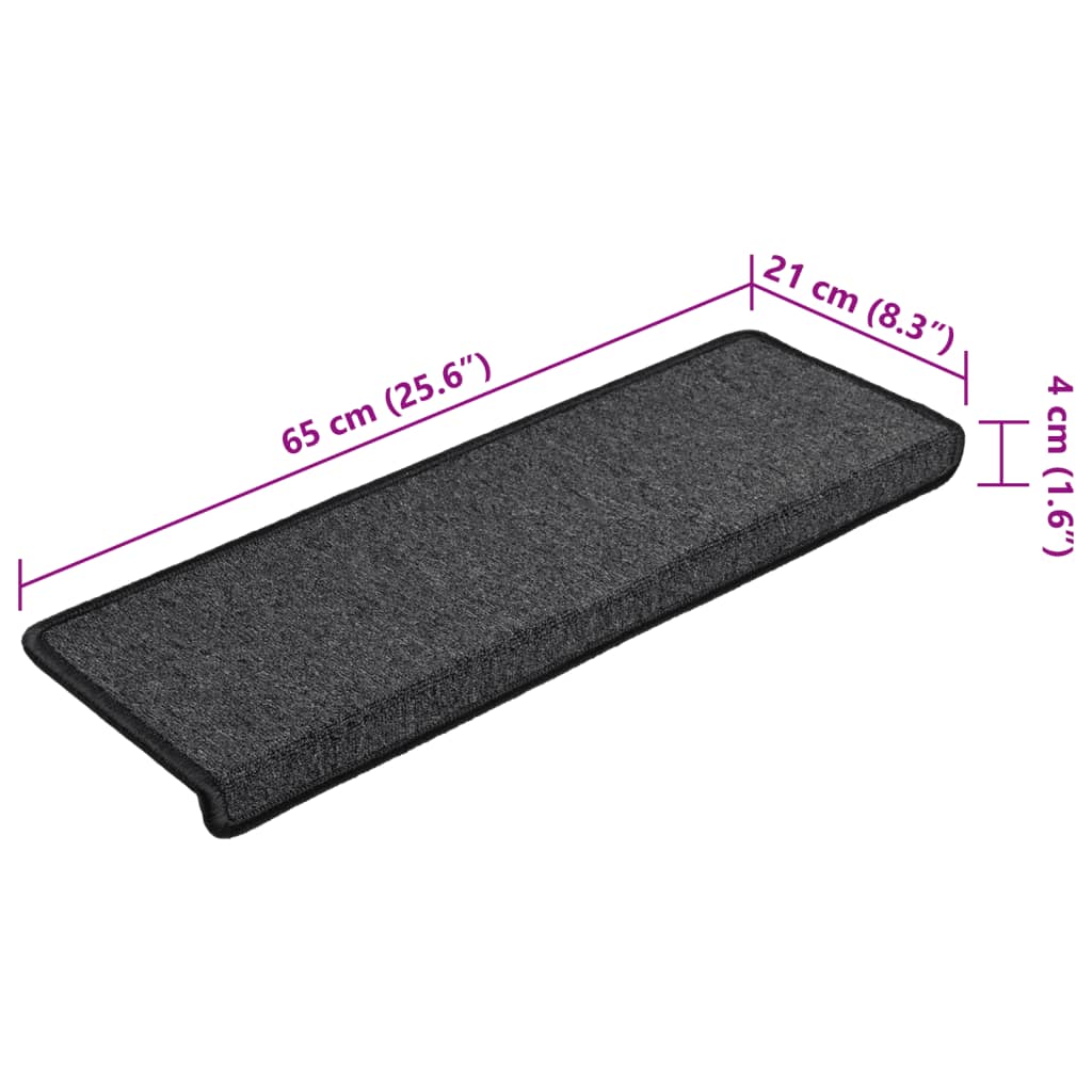 Trappetrinnstepper 15 stk 65x21x4 cm antrasitt