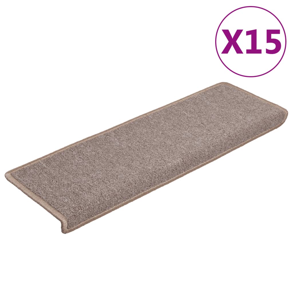 Trappetrinnstepper 15 stk 65x21x4 cm lysebrun