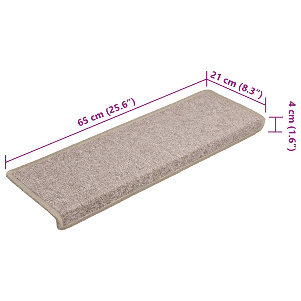 Trappetrinnstepper 15 stk 65x21x4 cm gråbrun