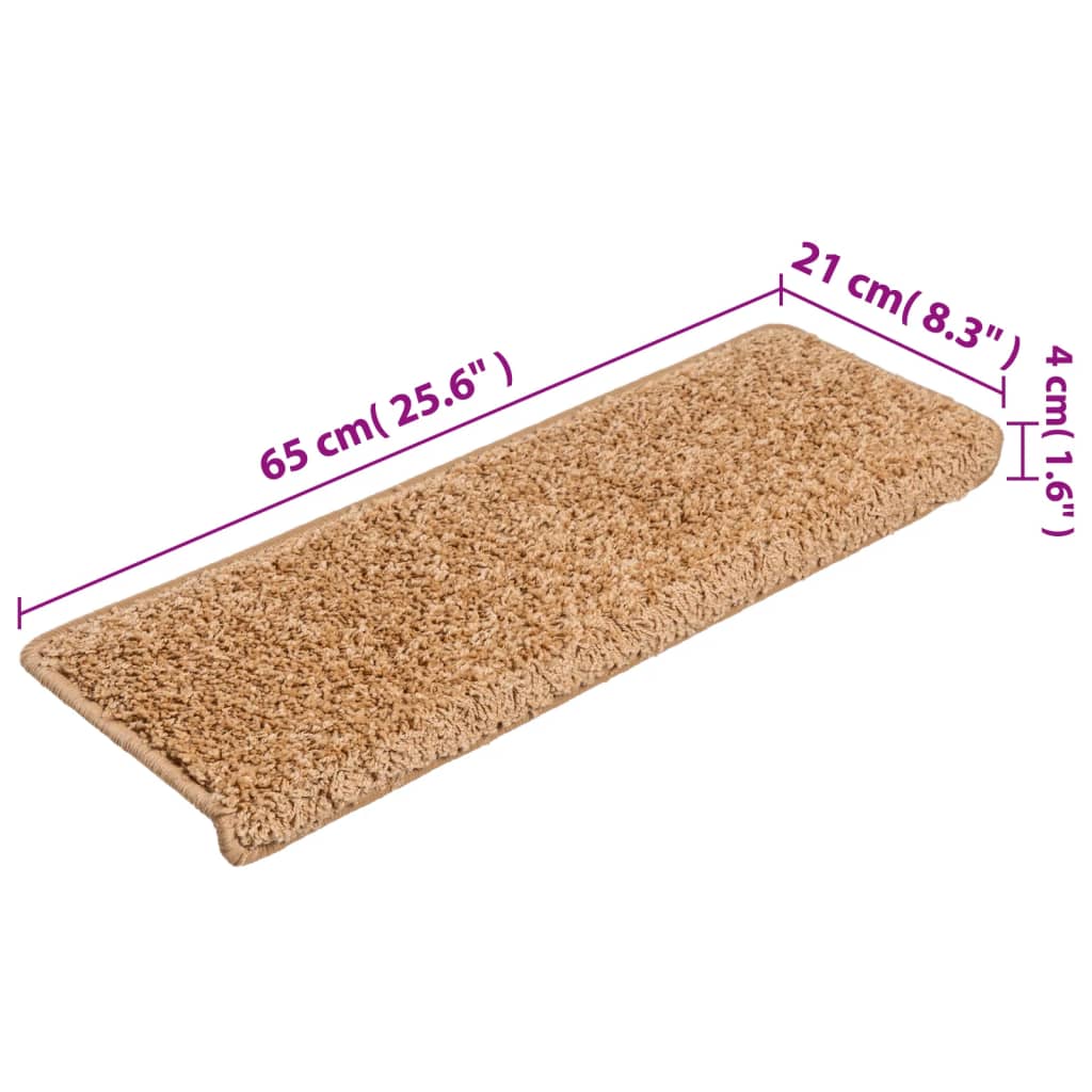 Trappetrinnstepper 15 stk 65x21x4 cm beige