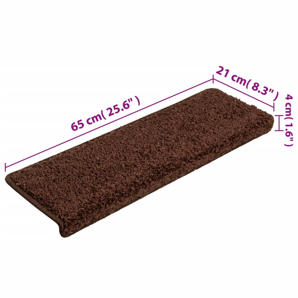 Trappetrinnstepper 15 stk 65x21x4 cm brun