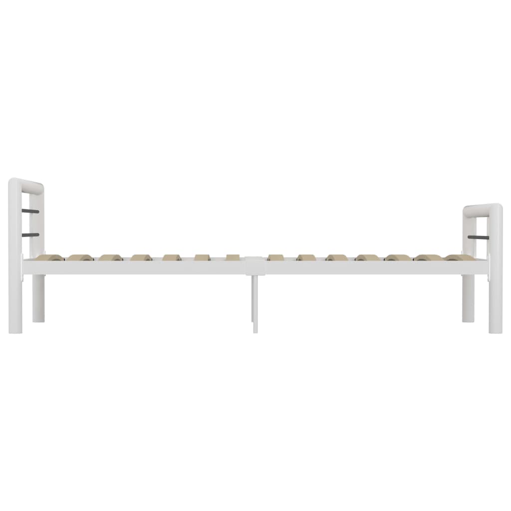 Sengeramme hvit og svart metall 90x200 cm