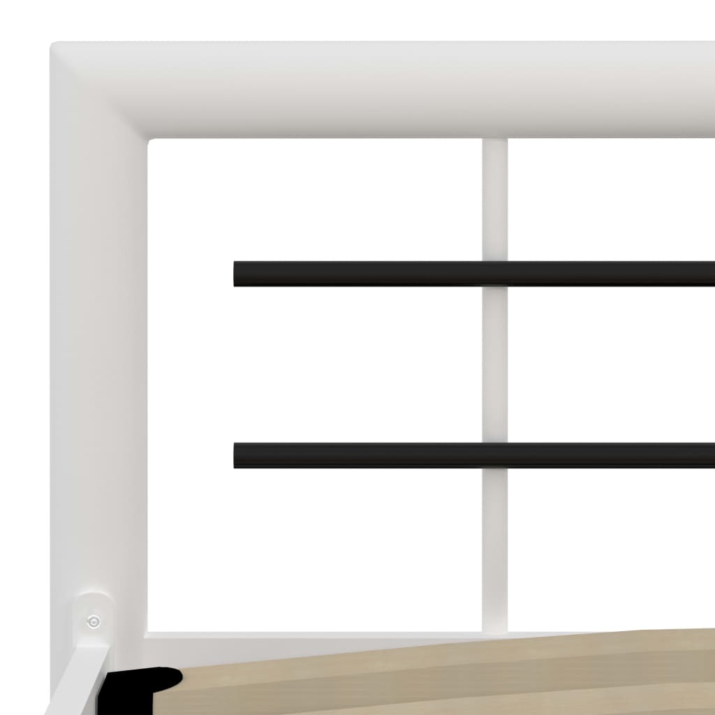 Sengeramme hvit og svart metall 120x200 cm
