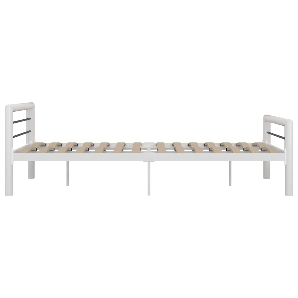 Sengeramme hvit og svart metall 140x200 cm