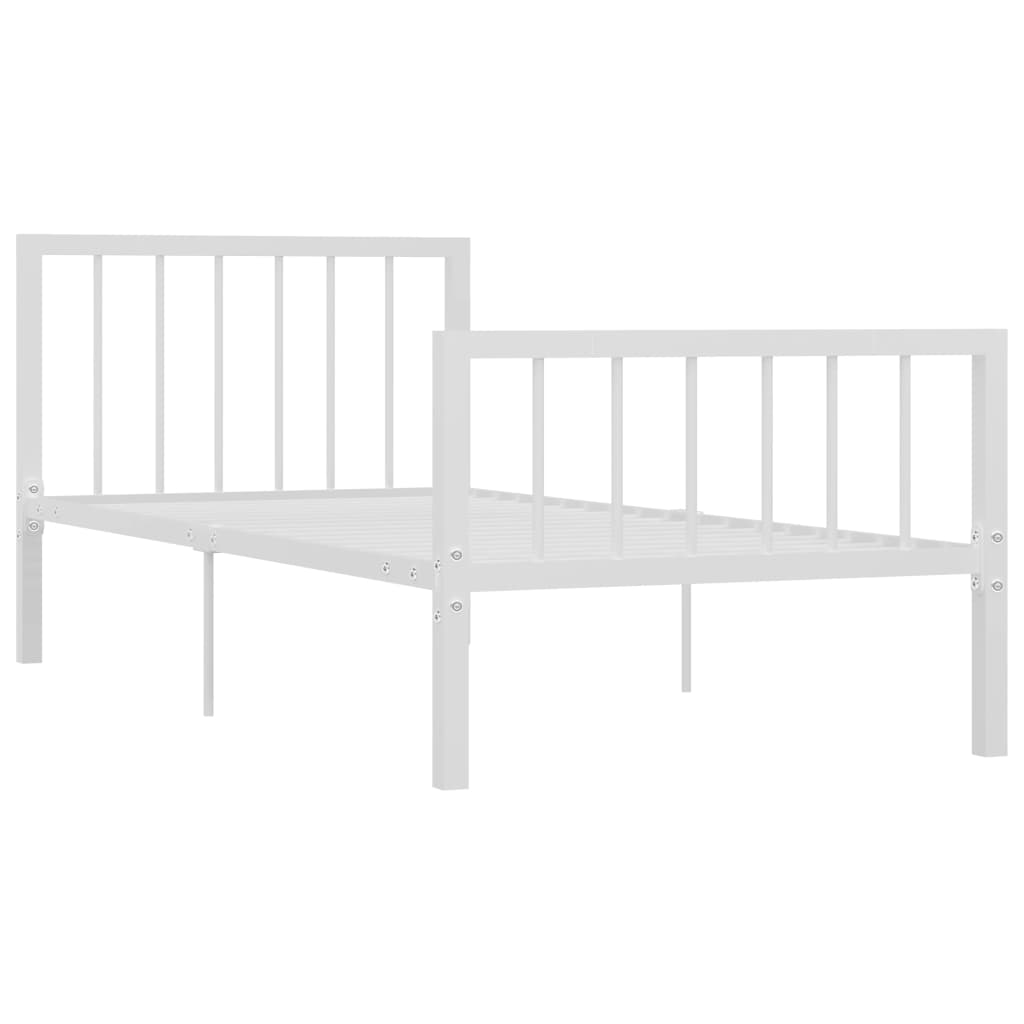 Sengeramme hvit metall 90x200 cm