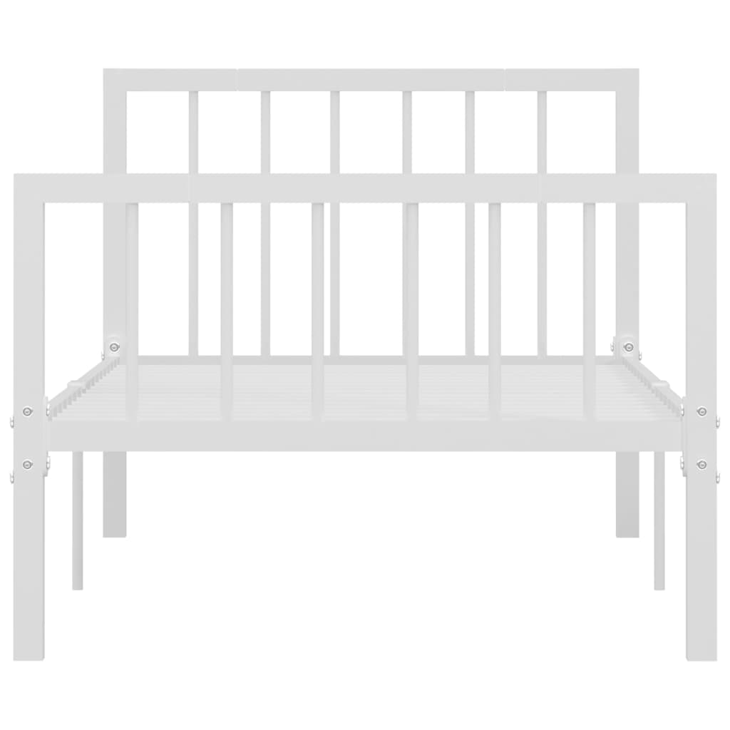 Sengeramme hvit metall 90x200 cm