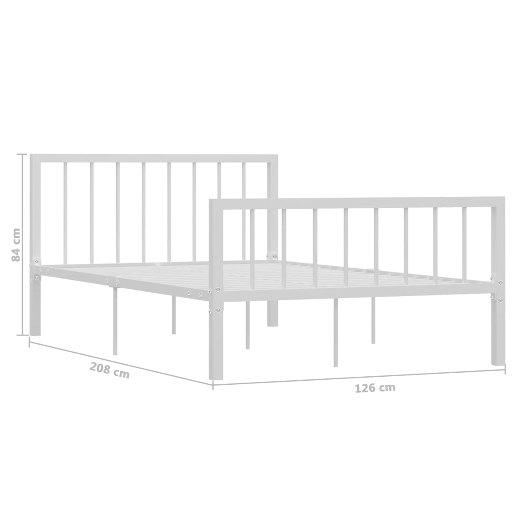 Sengeramme hvit metall 120x200 cm