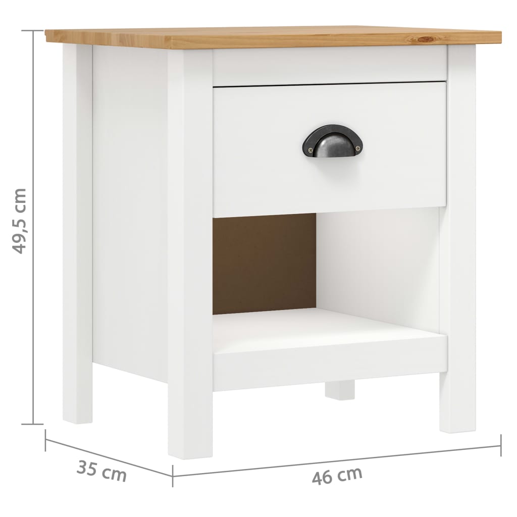 Nattbord 2 stk Hill 46x35x49,5 cm heltre furu