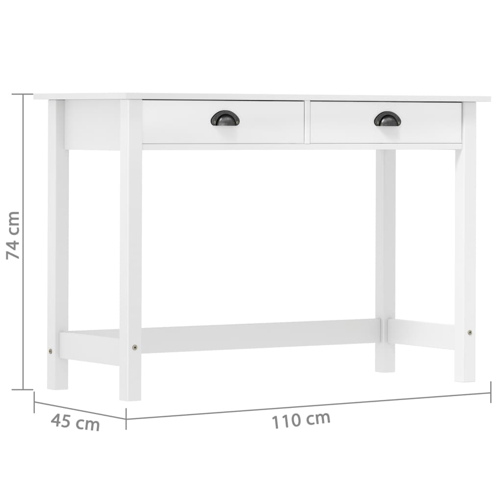 Konsollbord Hill med 2 skuffer 110x45x74 cm heltre furu