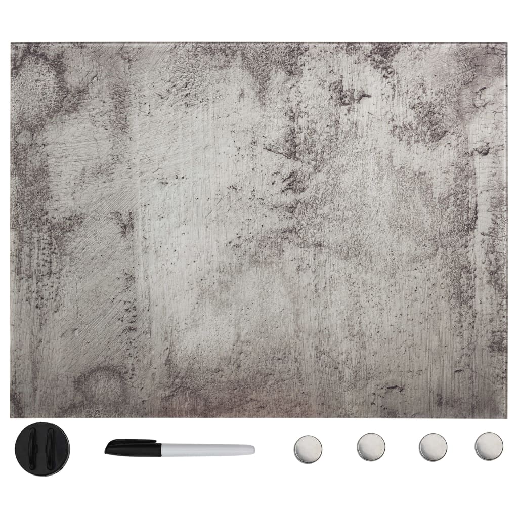 Veggmontert magnetisk tavle glass 80x60 cm