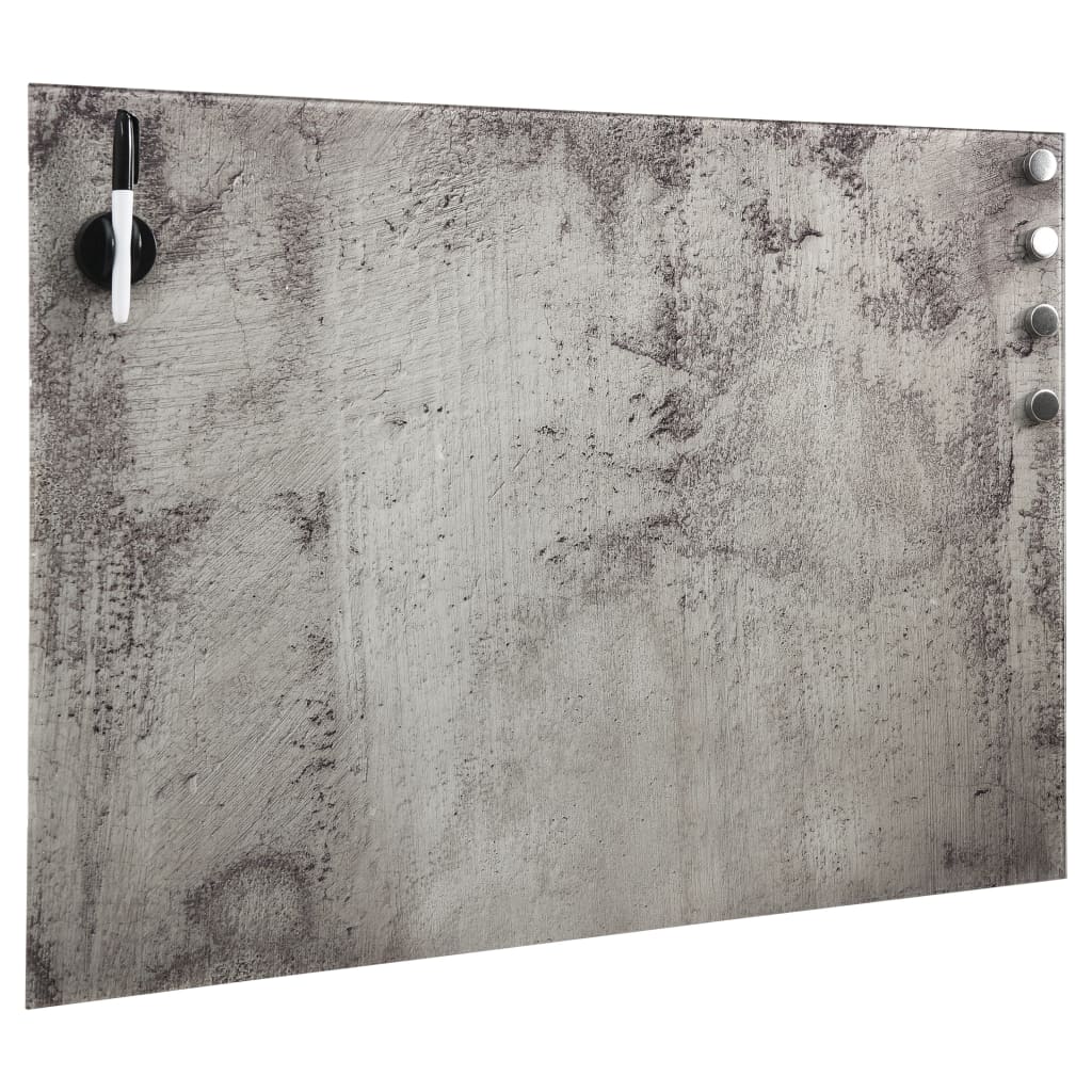 Veggmontert magnetisk tavle glass 80x60 cm