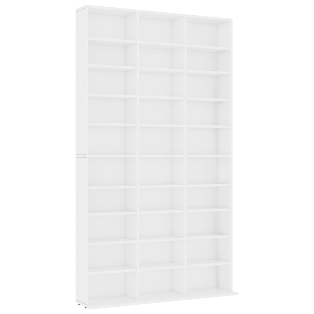 CD-skap hvit 102x16x177,5 cm sponplate