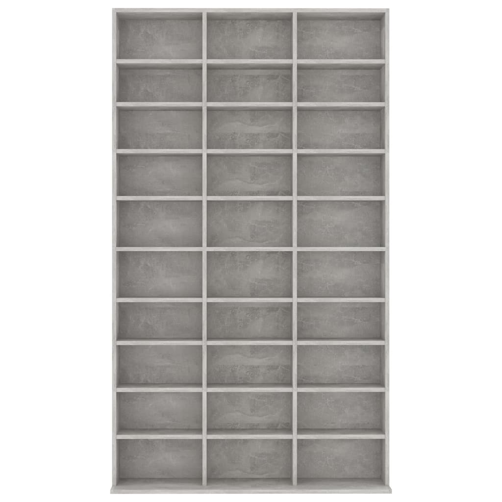 CD-hylle betonggrå 102x16x177,5 cm konstruert tre