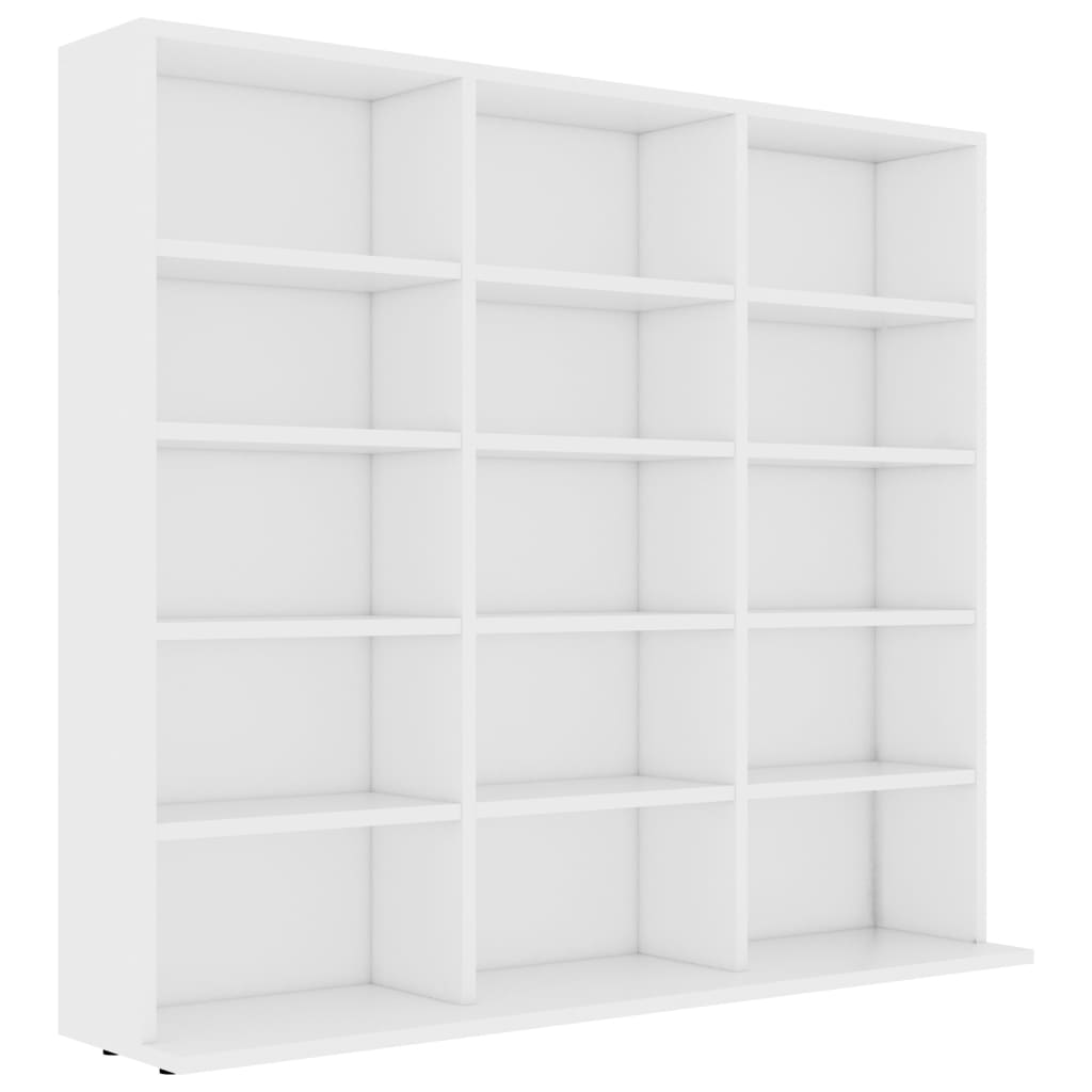 CD-hylle hvit 102x23x89,5 cm konstruert tre