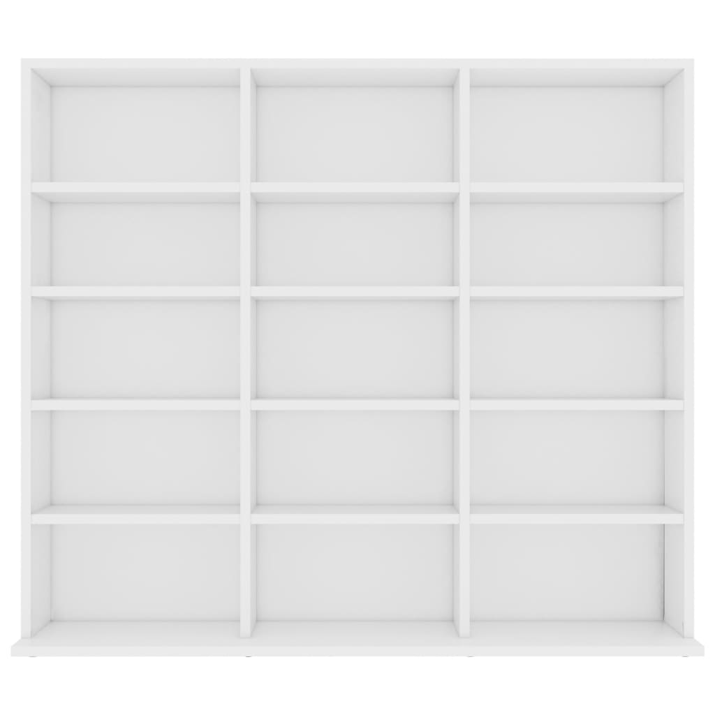 CD-hylle hvit 102x23x89,5 cm konstruert tre