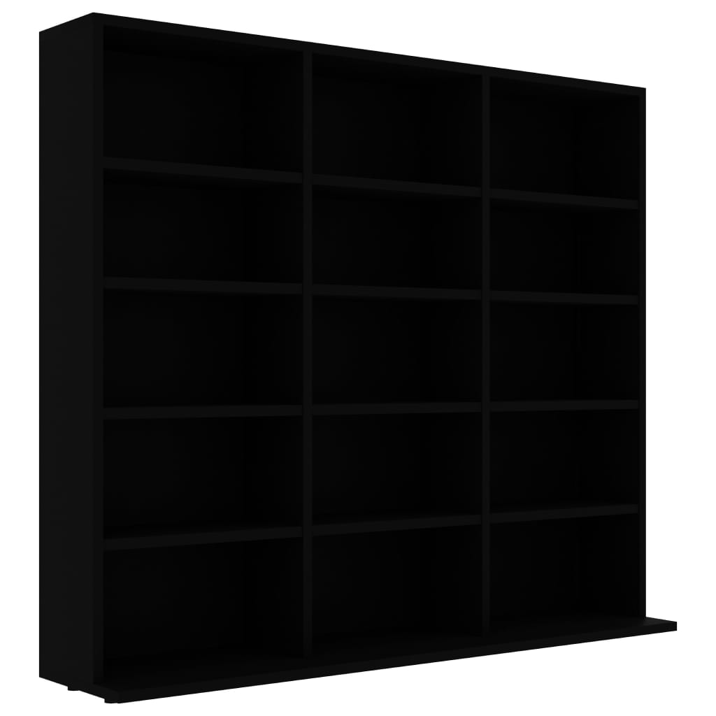 CD-skap svart 102x23x89,5 cm sponplate