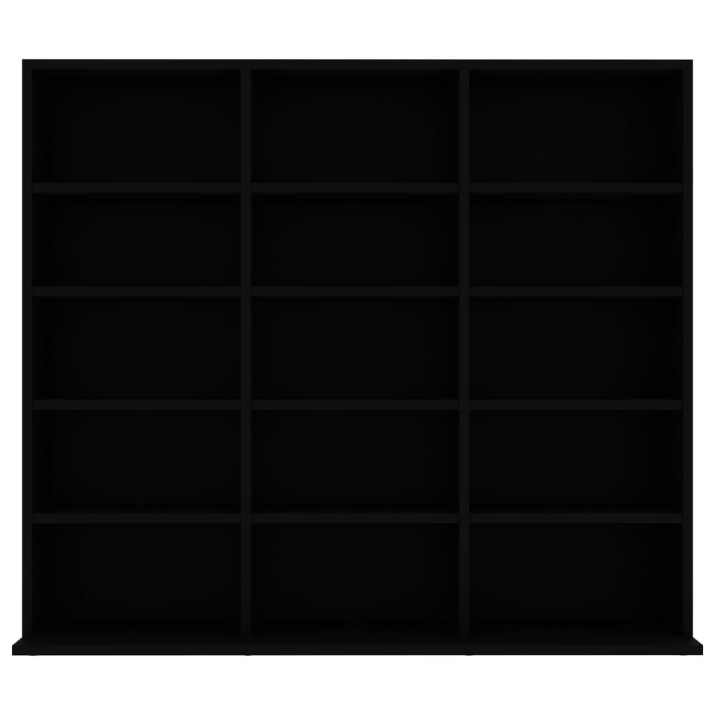 CD-skap svart 102x23x89,5 cm sponplate