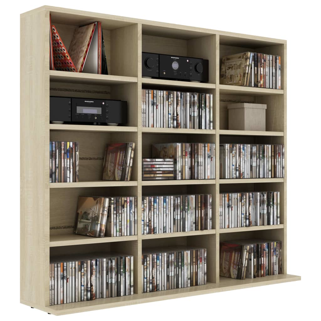 CD-skap sonoma eik 102x23x89,5 cm sponplate
