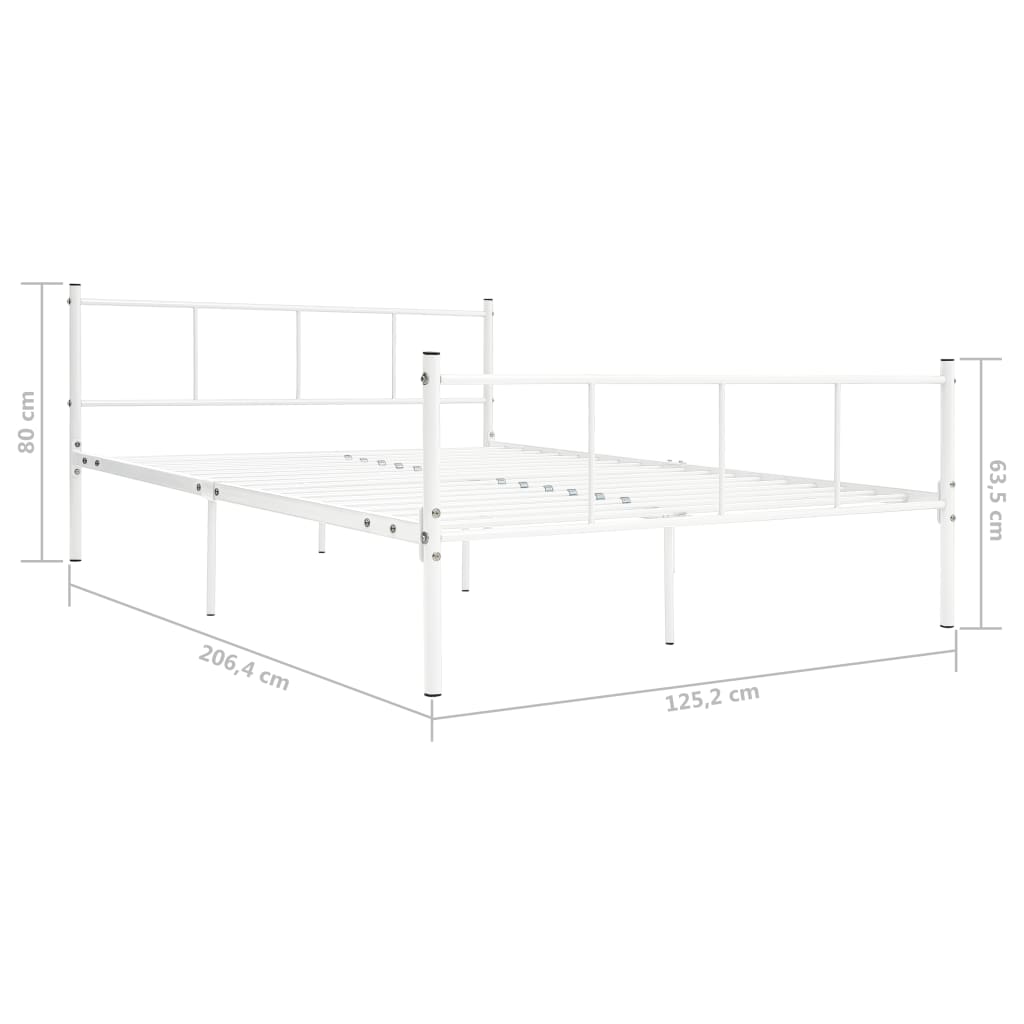 Sengeramme hvit metall 120x200 cm