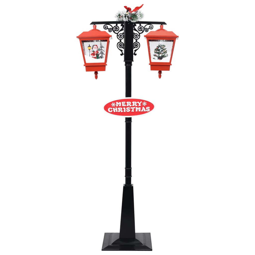 Julegatelampe med julenisse svart og rød 81x40x188 cm PVC