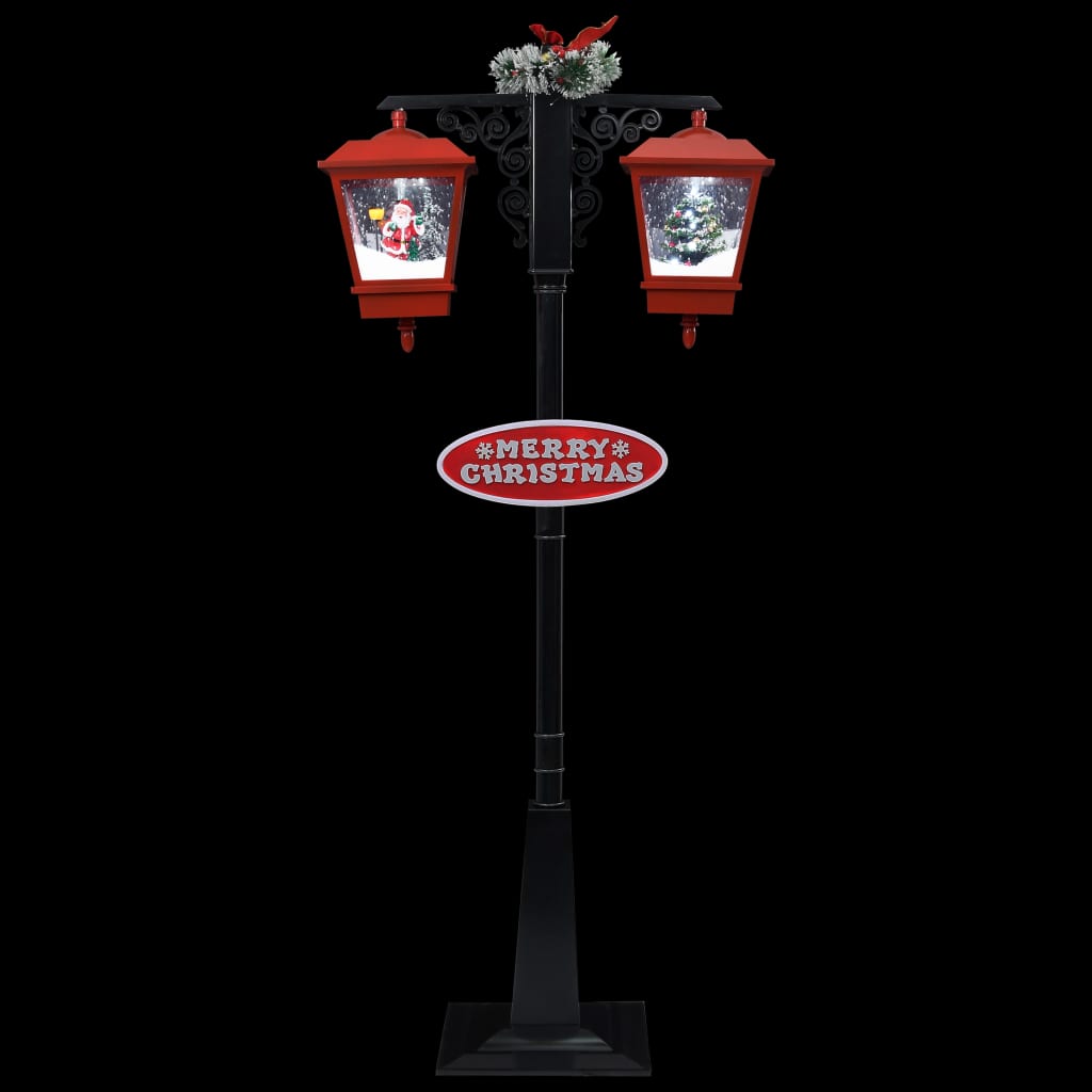 Julegatelampe med julenisse svart og rød 81x40x188 cm PVC