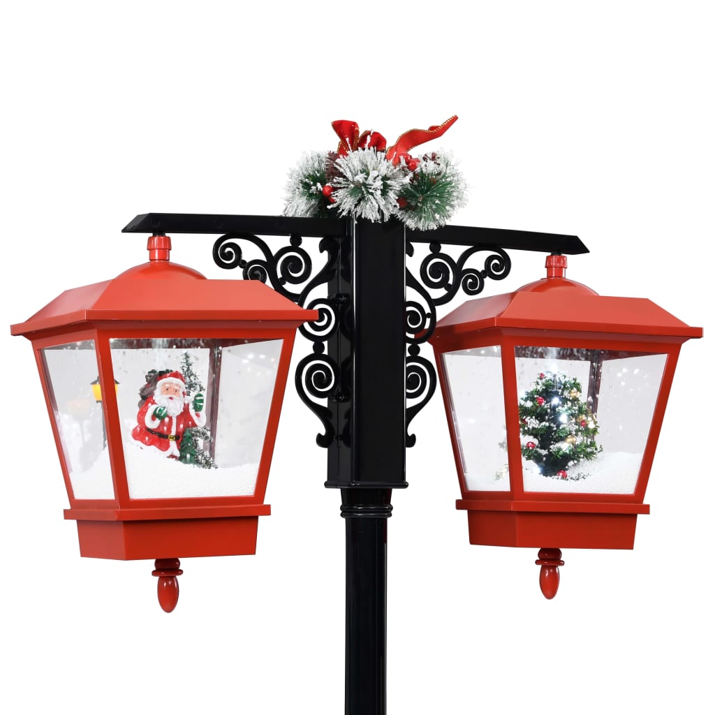 Julegatelampe med julenisse svart og rød 81x40x188 cm PVC