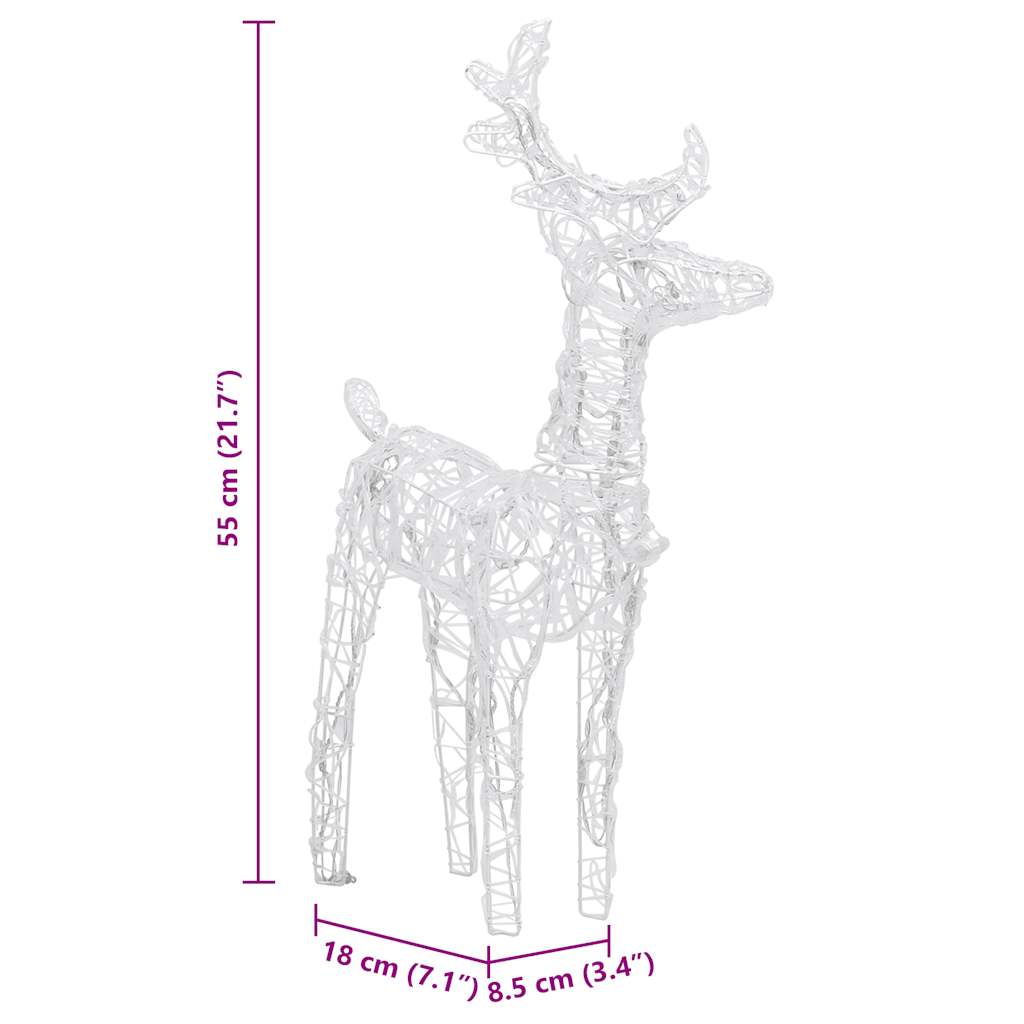 Reinsdyr og slede julepynt 160 LED 130 cm akryl