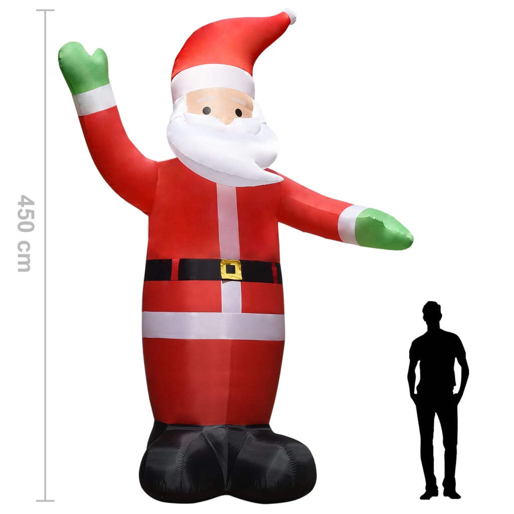 Oppblåsbar julenisse med lysdioder julepynt IP44 4,5 m