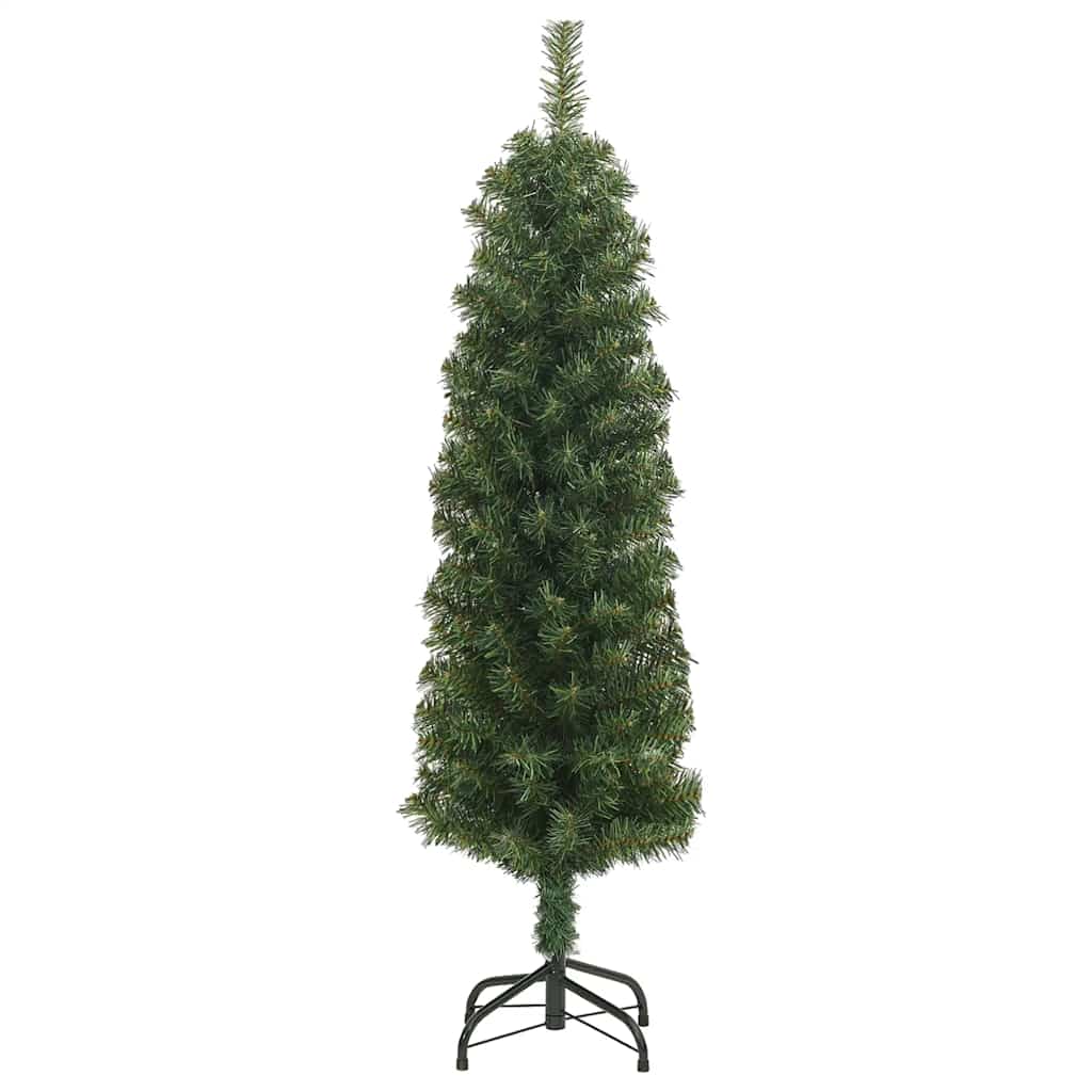 Slankt kunstig juletre med stativ grønn 150 cm PVC