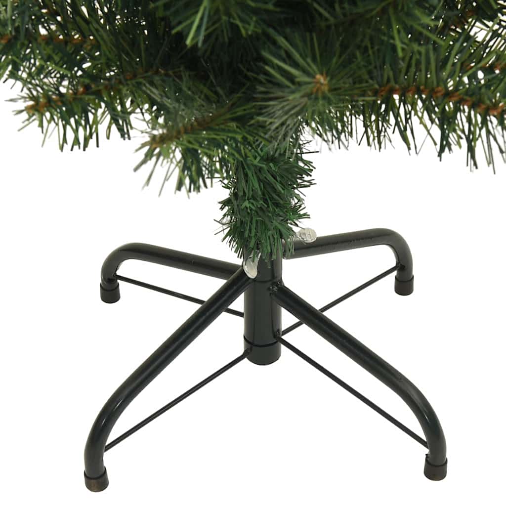 Slankt kunstig juletre med stativ grønn 210 cm PVC