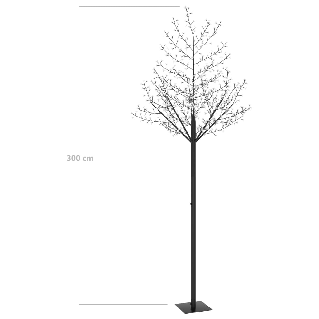 Juletre 600 lysdioder blått lys kirsebærblomst 300 cm