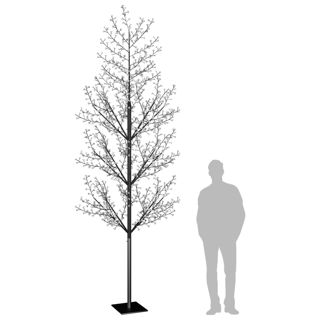 Juletre 1200 lysdioder blått lys kirsebærblomst 400 cm