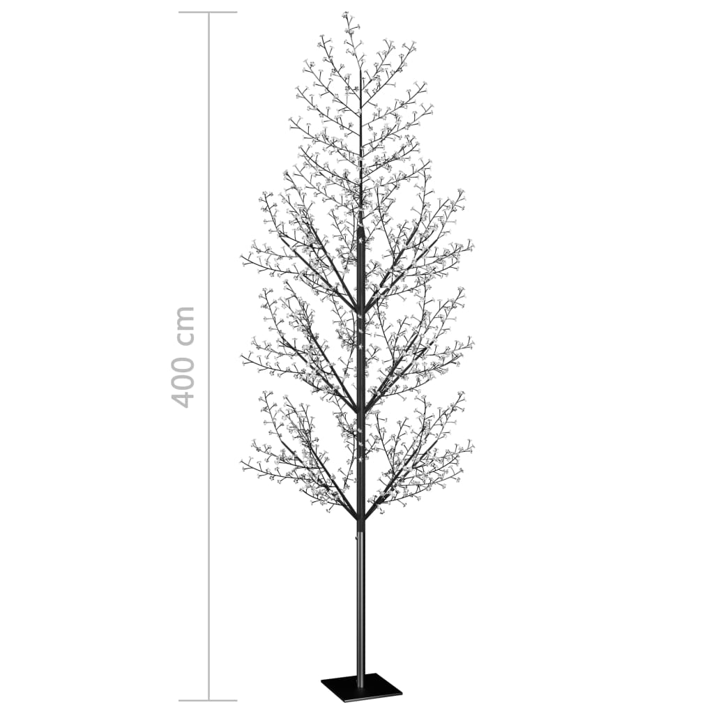 Juletre 1200 lysdioder blått lys kirsebærblomst 400 cm