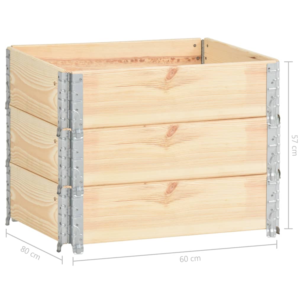 Høybed 3 stk 60x80 cm heltre furu
