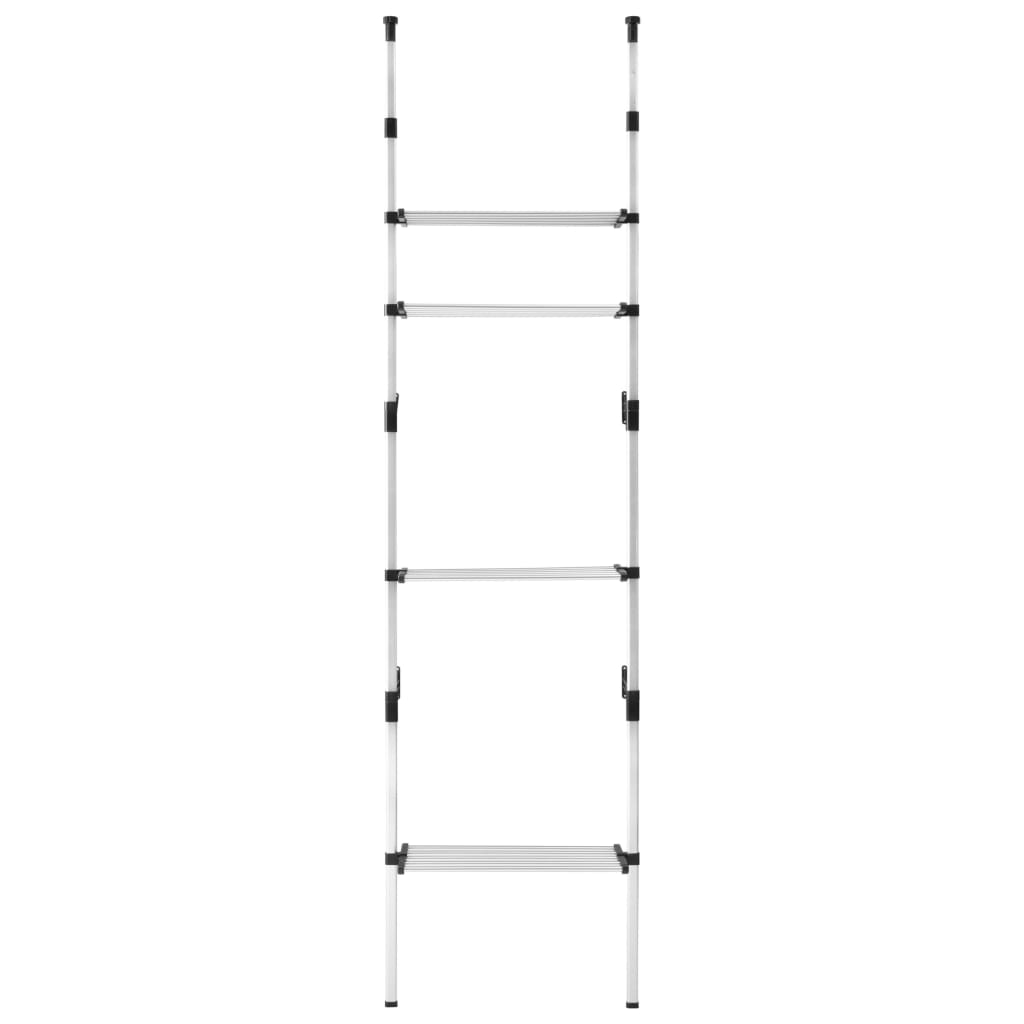 Teleskopisk garderobesystem med hyller aluminium