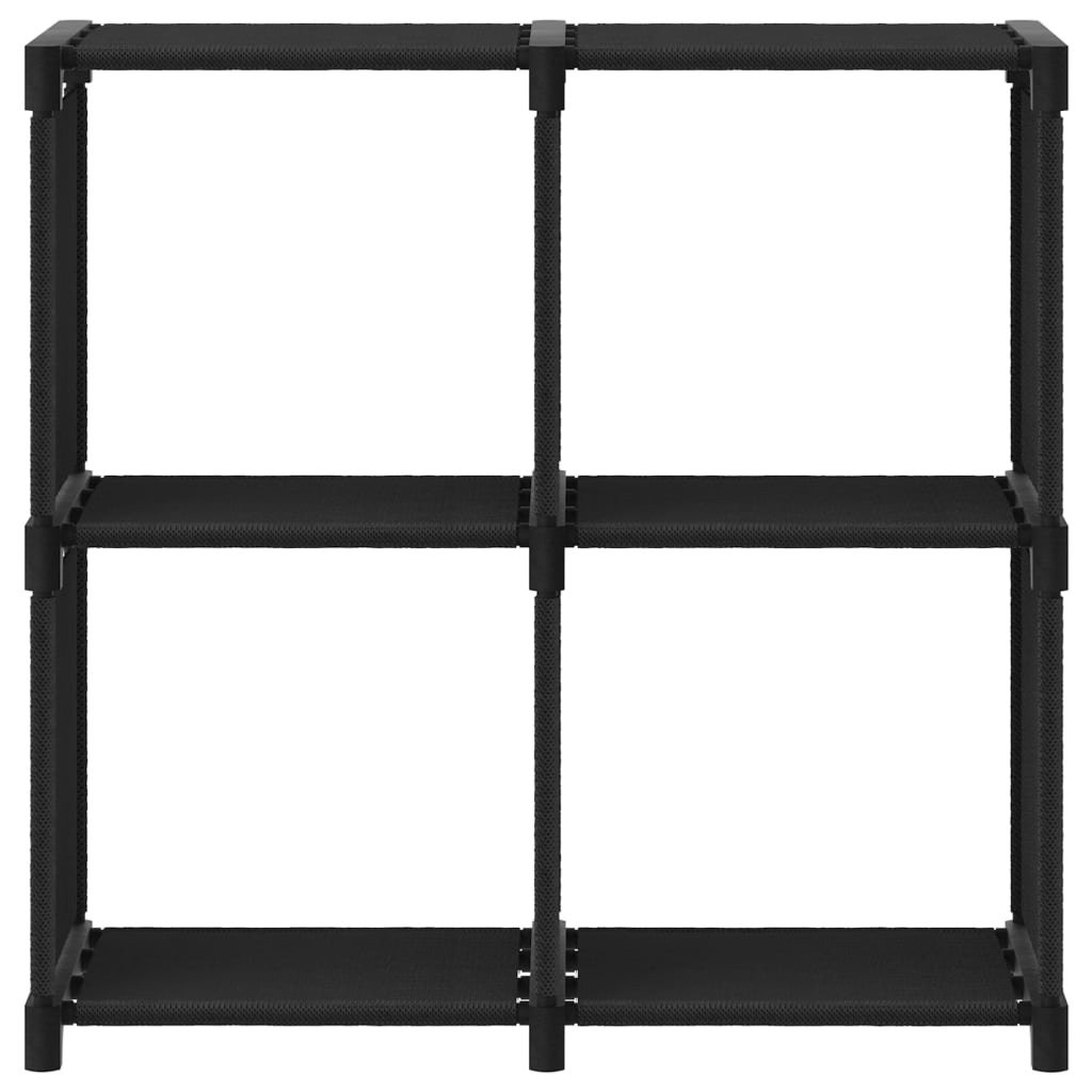 Displayhylle med 4 kuber svart 69x30x72,5 cm stoff