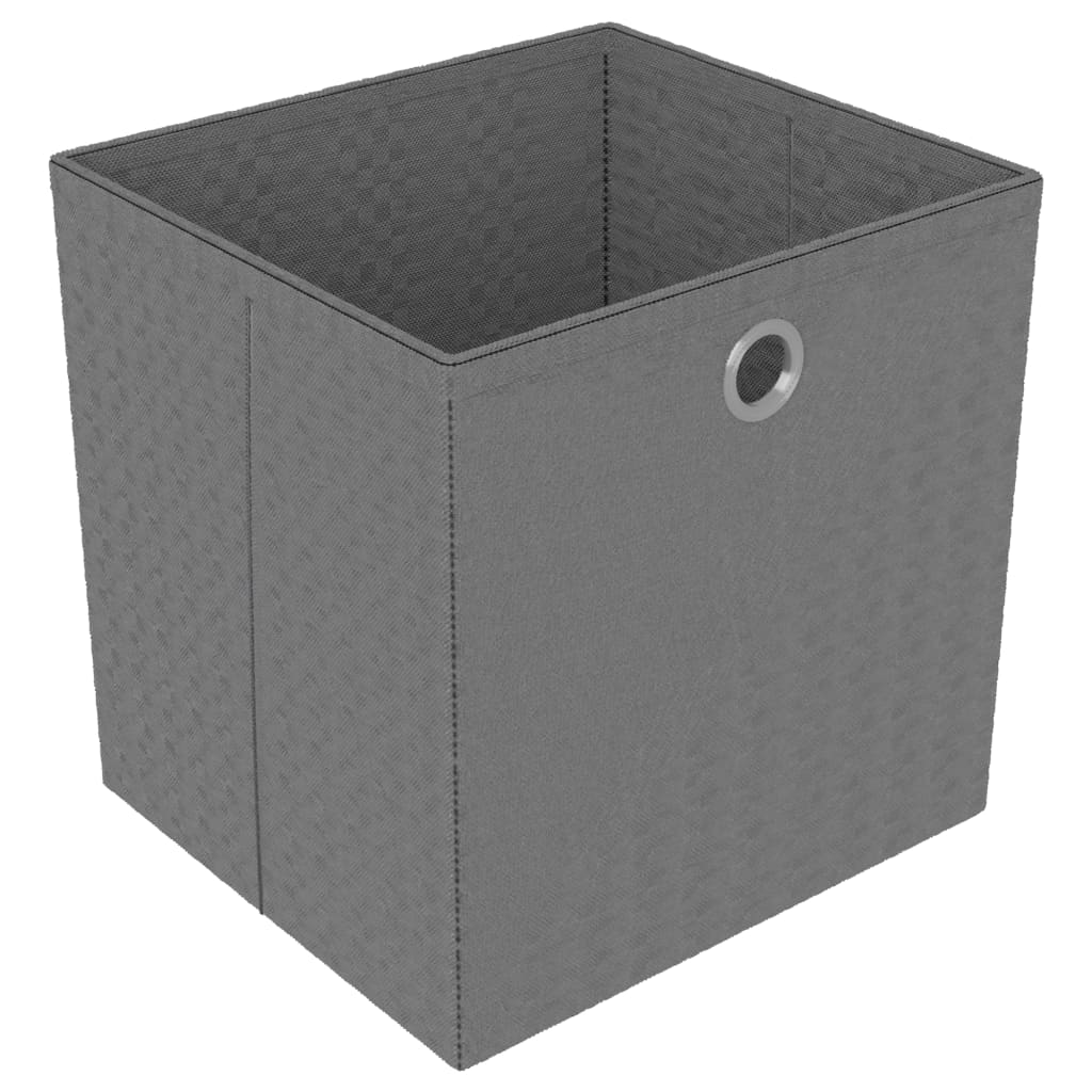 Displayhylle med 4 kuber og bokser svart 69x30x72,5 cm stoff