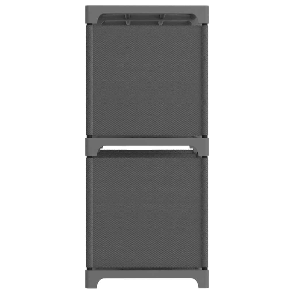 Displayhylle med 4 kuber grå 69x30x72,5 cm stoff