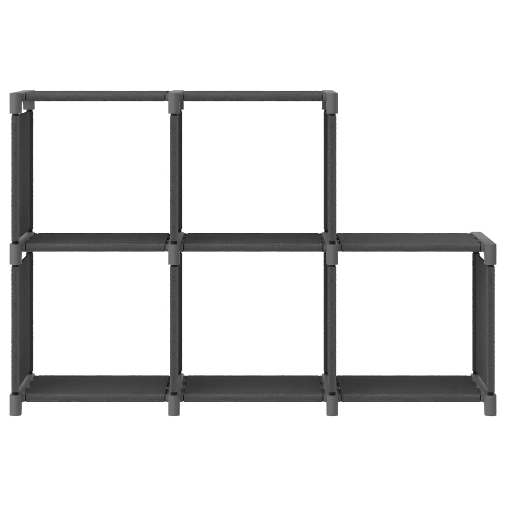 Displayhylle med 5 kuber grå 103x30x72,5 cm stoff
