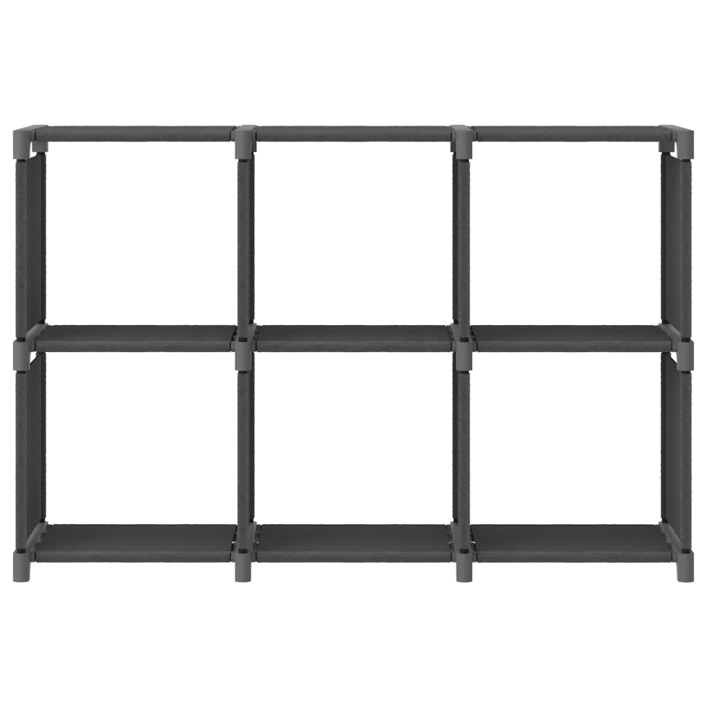 Displayhylle med 6 kuber grå 103x30x72,5 cm stoff