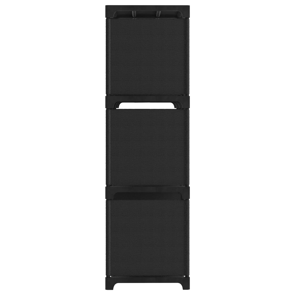 Displayhylle med 9 kuber svart 103x30x107,5 cm stoff