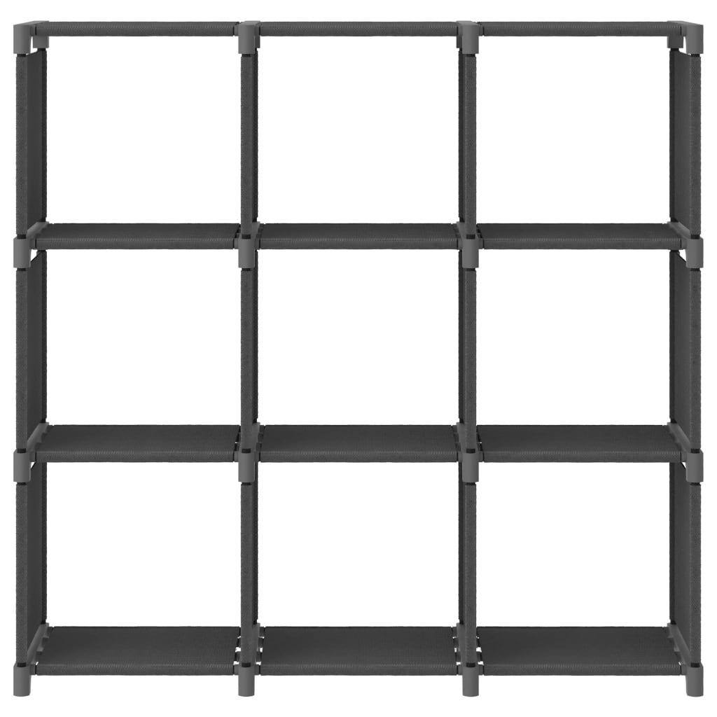 Displayhylle med 9 kuber grå 103x30x107,5 cm stoff