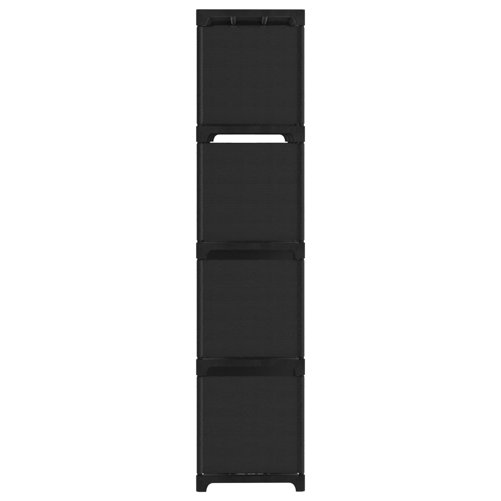 Displayhylle med 12 kuber svart 103x30x141 cm stoff