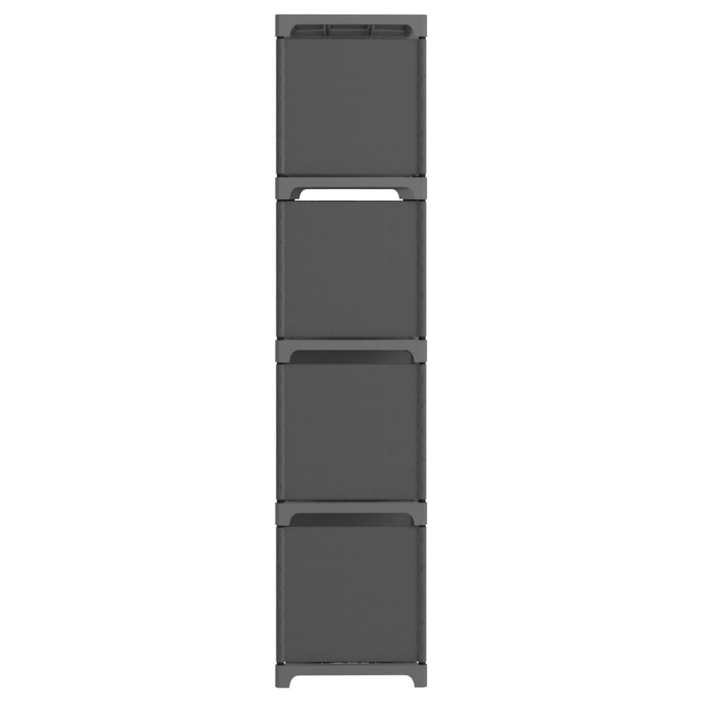 Displayhylle med 12 kuber grå 103x30x141 cm stoff