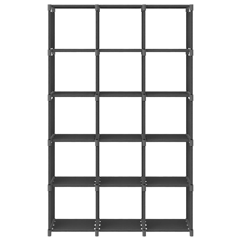 Displayhylle med 15 kuber grå 103x30x175,5 cm stoff