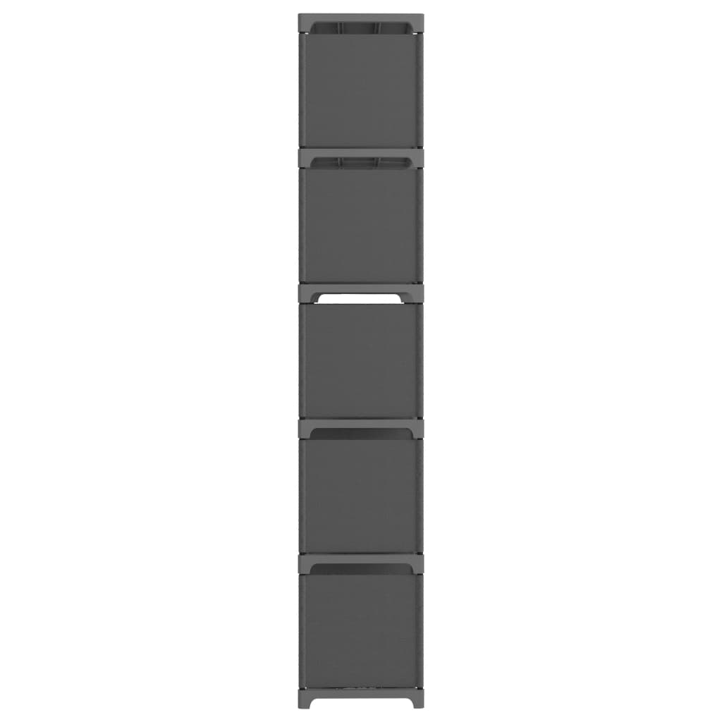 Displayhylle med 15 kuber grå 103x30x175,5 cm stoff