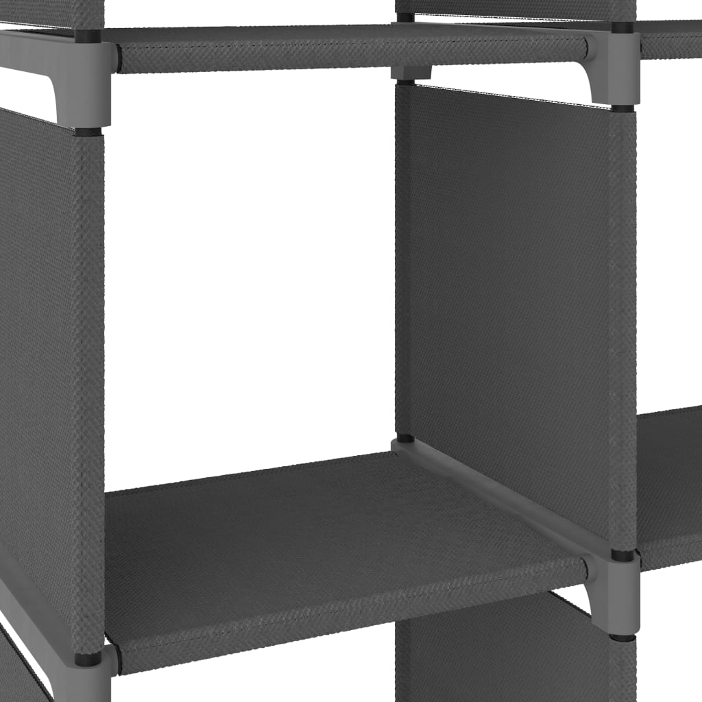 Displayhylle med 15 kuber grå 103x30x175,5 cm stoff