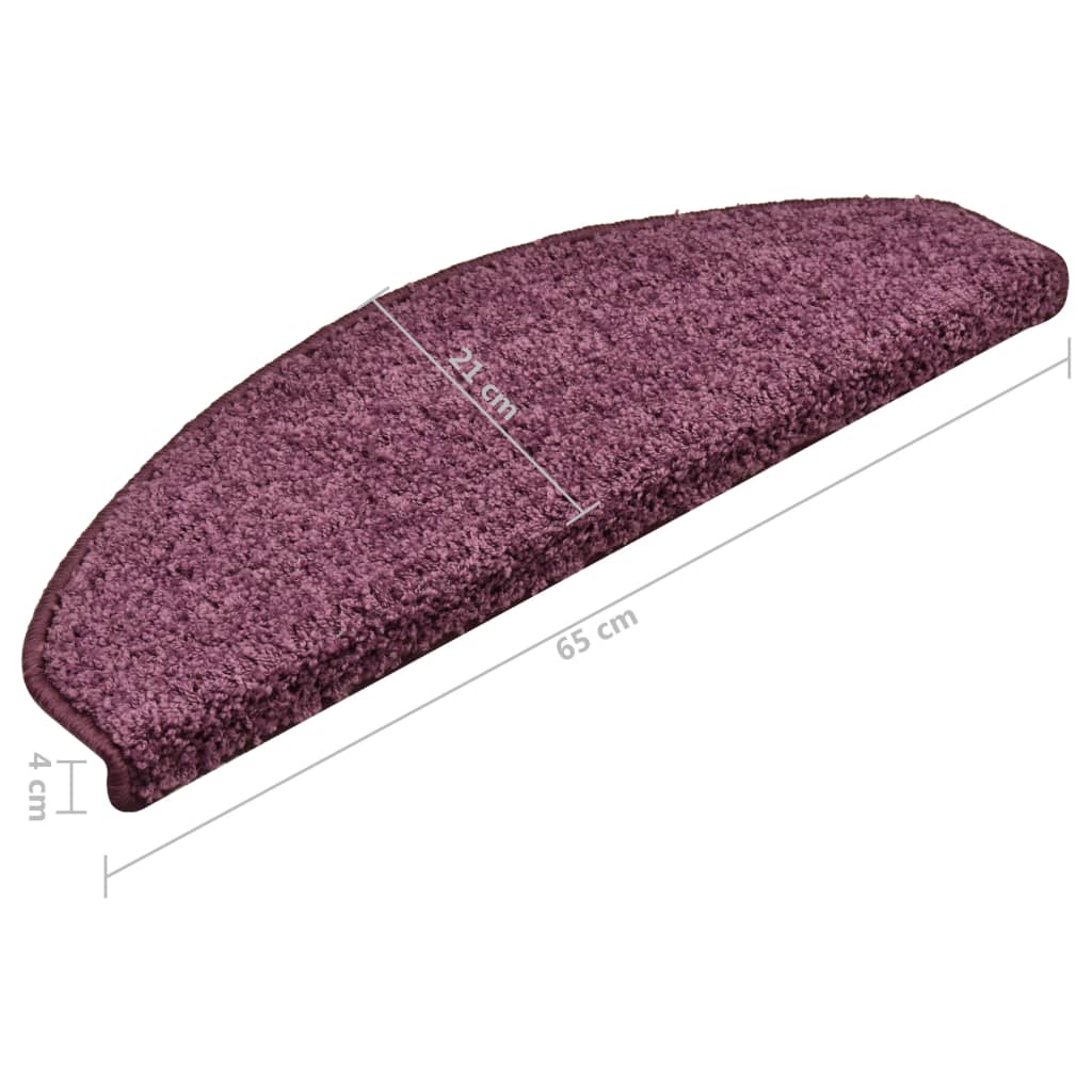 Trappetrinnstepper 15 stk mørkelilla 65x21x4 cm