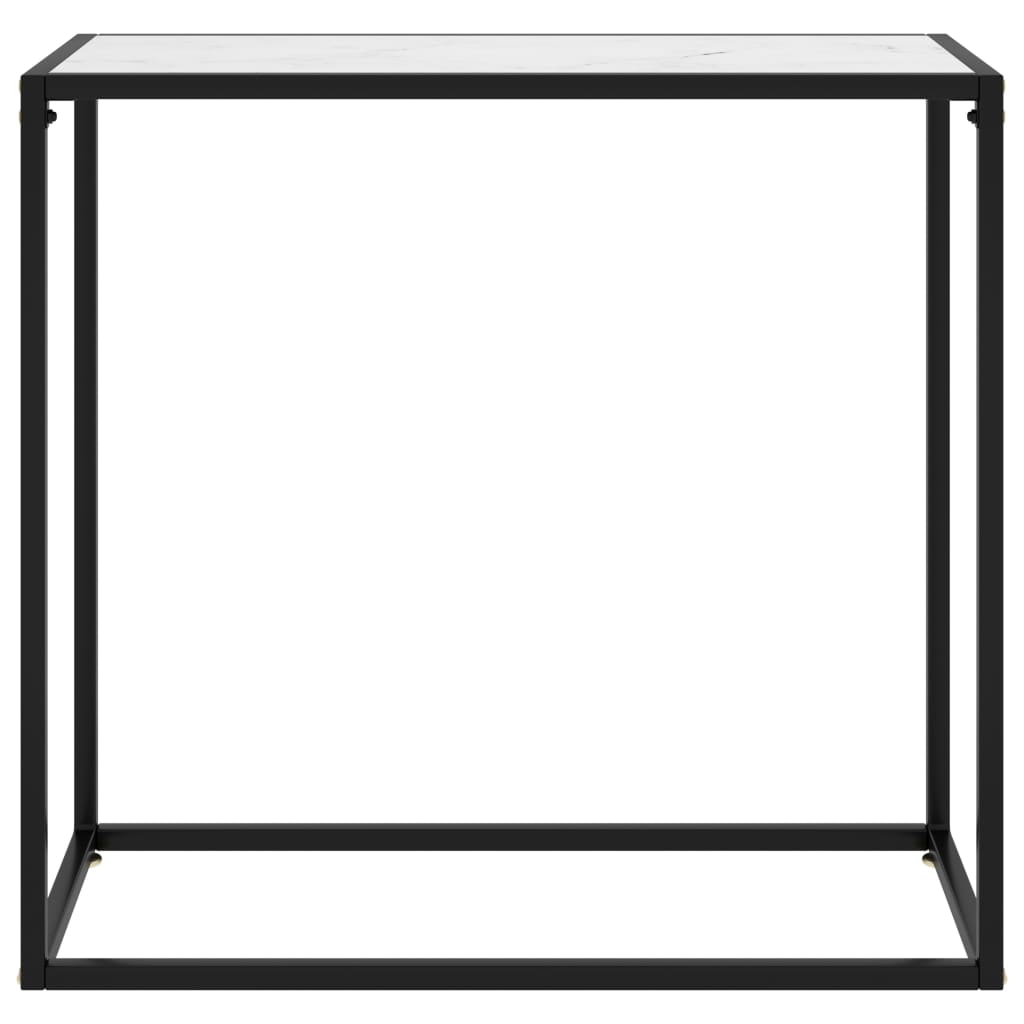 Konsollbord hvit 80x35x75 cm herdet glass