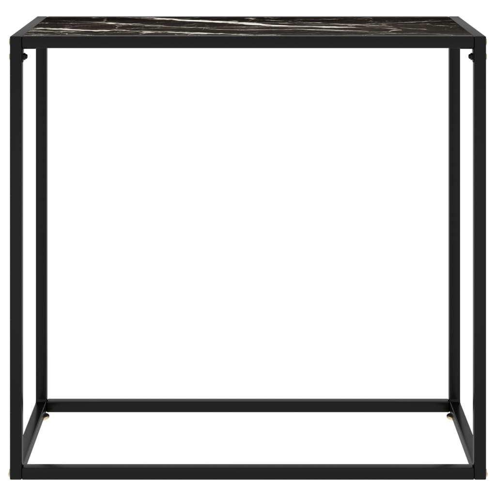 Konsollbord svart 80x35x75 cm herdet glass